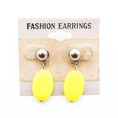 Yellow Oval Bead Earrings