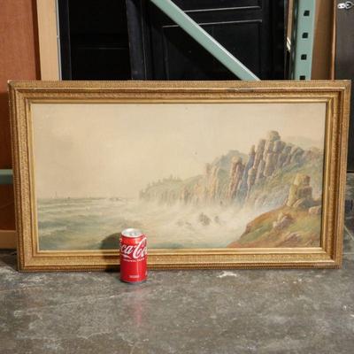 Original Seascape Watercolor Painting by John Clark Isaac Uren, 1879