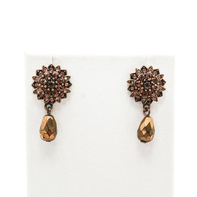 Flower Dangle Teardrop Earrings