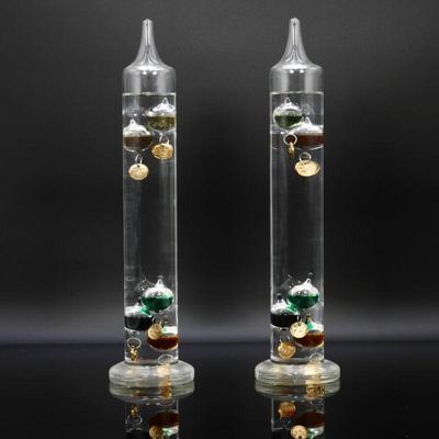 Pair of 13.5" Glass Galileo Thermometers