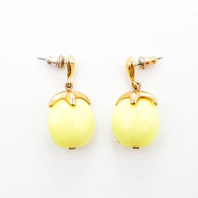 Vintage Yellow Bead Earrings