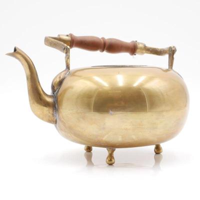 Footed Brass Teapot