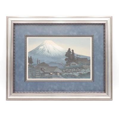"Mt. Fuji from Mizukubo" by Hiroaki Shotei Framed Woodblock Art Print