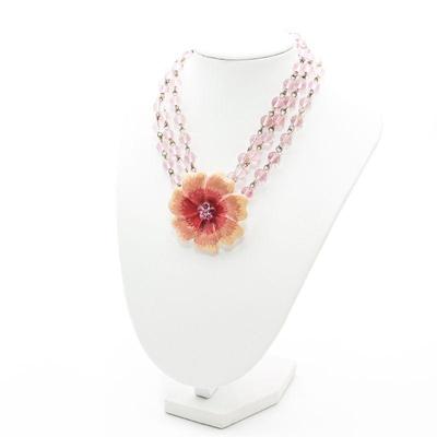 Multi-Strand Beaded Flower Necklace