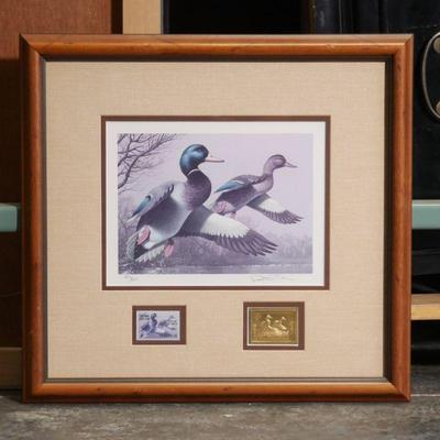 1988 California Duck Stamp Print & Mint Stamp by Robert Steiner