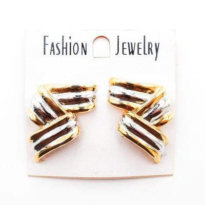 Mixed Zig-Zag Clip-On Earrings