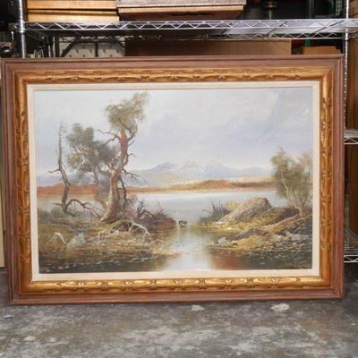 Original Oil on Canvas Landscape Painting Signed Josef Kugler