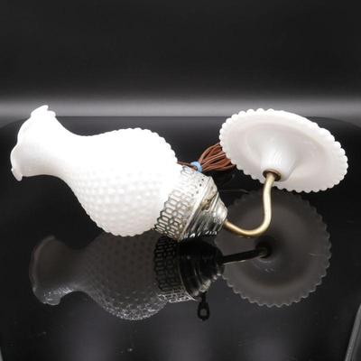 Vintage Hobnail Milk Glass Wall Sconce Lamp