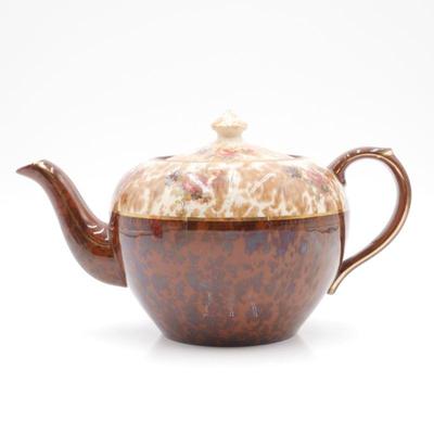 Arthur Wood Mottled Brown Teapot w/Floral Motif