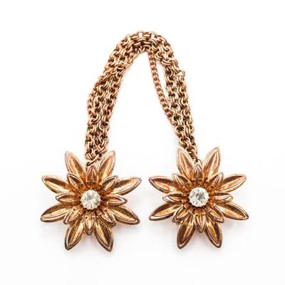 Double Flowers Tie Bar Clip