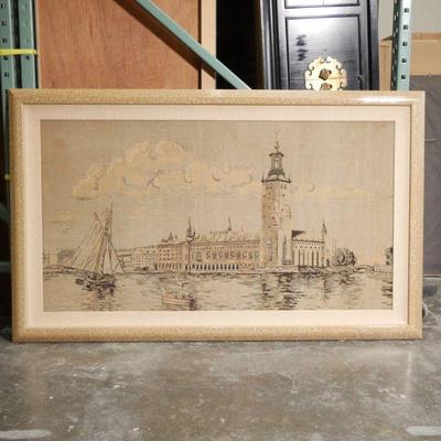 Large Stockholm City Hall Embroidery Wall Art