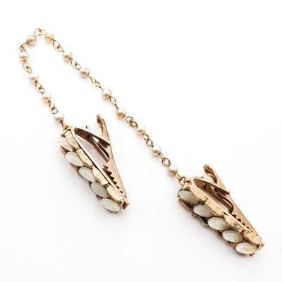 Mother of Pearl Double Tie Bar Clip