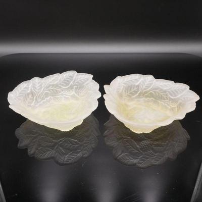 Pair of Frosted Glass Blackberry Dish Bowls