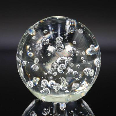 Sale Photo Thumbnail #120: Clear Glass Controlled Bubble Paperweight