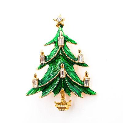 Vintage Christmas Tree Brooch