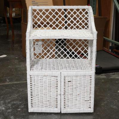 White Whicker Storage Unit