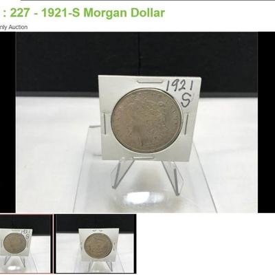 Lot # : 227 - 1921-S Morgan Dollar