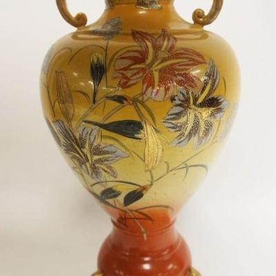 1022	DOUBLE HANDLED SATSUMA VASE, APPROXIMATELY 16 IN HIGH
