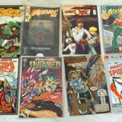 1262	GROUP OF ASSORTED VINTAGE COMIC BOOKS, SPIDERMAN, SUPERMAN, RARE BIT FIENDS, ETC.
