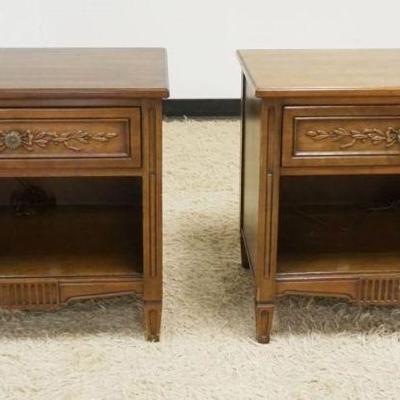 1153	PAIR OF CHERRY HENREDON ONE DRAWER BED SIDE STANDS, EACH APPROXIMATELY 26 IN X 18 IN X 25 IN

