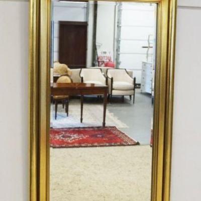 1118	DREXEL HERITAGE BEVELLED EDGE MIRROR IN GILT FRAME, APPROXIMATELY 25 IN X 53 IN HIGH
