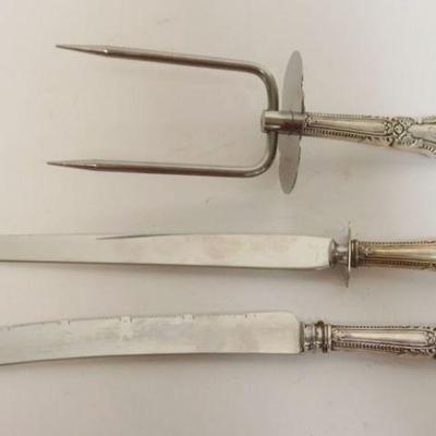1042	GROUP OF ASSORTED STERLING HANDLE SERVING PIECES
