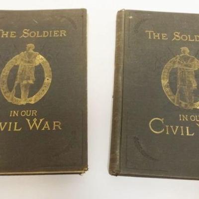 1192	CIVIL WAR 2 VOLUMES OVERSIZED BOOKS, FRANK LESLIES *THE SOLDIER IN OUR CIVIL WAR* 1890, LOADED W/ARTICLES & ILLUSTRATIONS, SPINE...