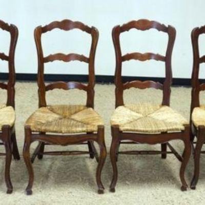 1130	SET OF 6 FRENCH COUNTRY STYLE RUSH SEAT CHAIRS
