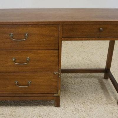 1139	DREXEL 5 DRAWER WALNUT STUDENTS DESK, APPROXIMATELY 46 IN X 18 IN X 31 IN HIGH

