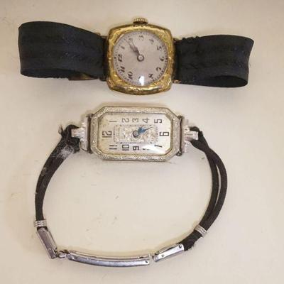 1066	2 VINTAGE LADIES WATCHES, ONE  MISSING BEZEL
