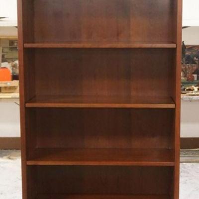 1126	STICKLEY BOOKCASE, SOLID BLACK CHERRY W/4 ADJUSTABLE SHELVES, APPROXIMATELY 34 IN X 12 IN X 81 IN HIGH
