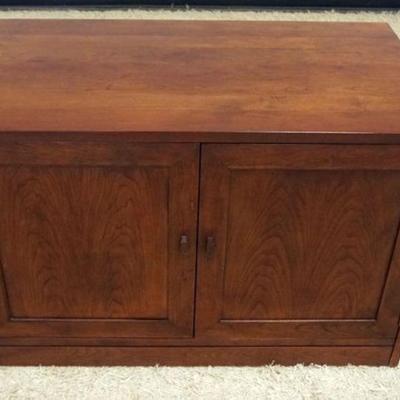 1127	STICKLEY SOLID BLACK CHERRY 2 DOOR CABINET, APPROXIMATELY 43 IN X 24 IN  X 29 IN HIGH
