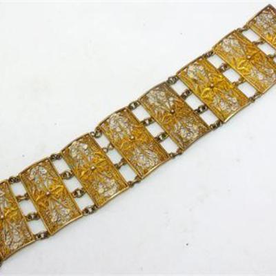 Lot 016   
VTG Filigree wide bracelet