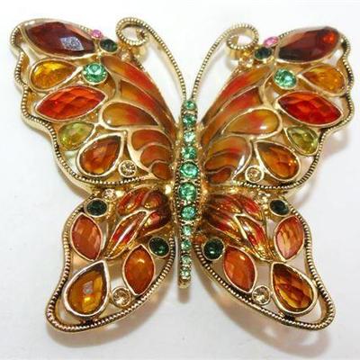 Lot 020   
Monet Butterfly brooch rhinestones