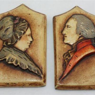 Lot 056   
Geo Washington Martha plaques