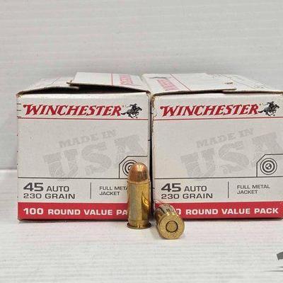 #3220 • NEW!!! (200) Rounds Winchester 45 Auto Ammo
