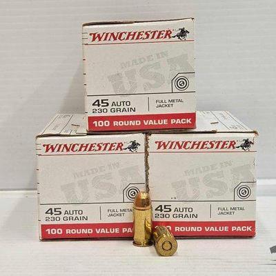 #3200 • NEW!!! (300) Rounds of Winchester 45 Auto Ammo
