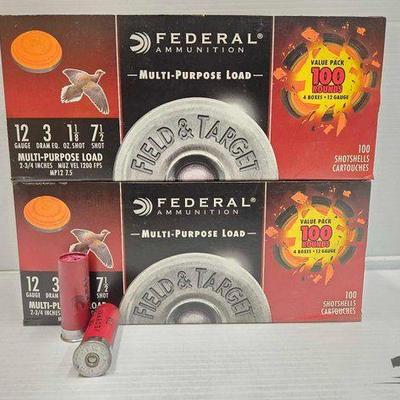 #3232 • NEW!!! (200) Rounds of Federal 12ga Shotshells Ammo
