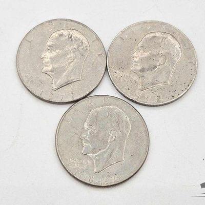 #727 • (3) 1972-1977 Eisenhower $1 Dollar Coins
