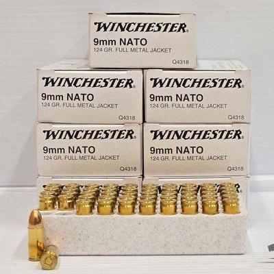 #3022 • NEW!!! (350) Rounds of Winchester 9mm Nato Ammo
