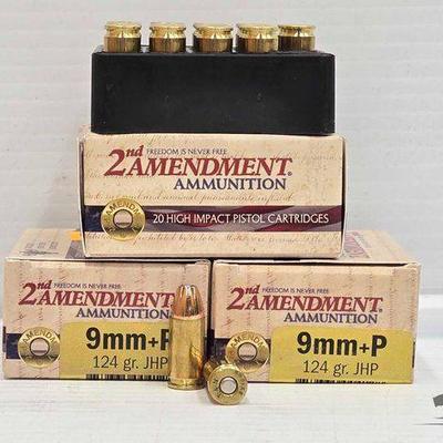 #3166 • NEW!!! (60) Rounds of 2nd Amendment 9mm Ammo
