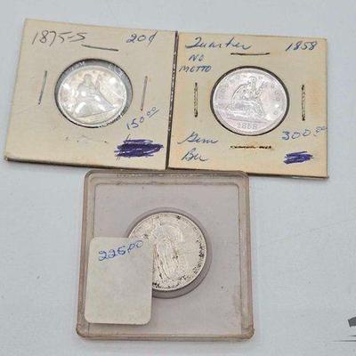 #700 • (2) Seated Liberty Coins & (1) Standing Liberty Coin

