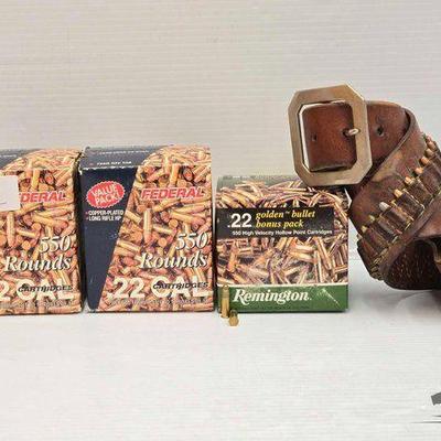 #3114 • Over (1500) Rounds of .22 Ammo & .22 Ammo Belt
