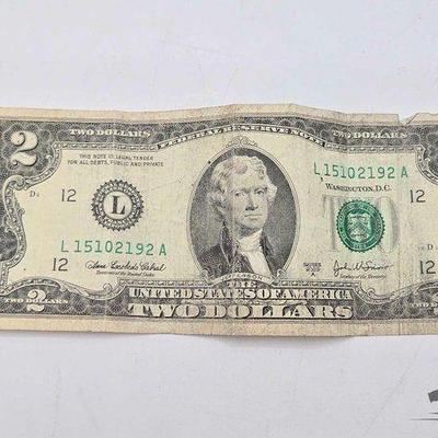 #721 • 2003 $2 Green Seal Dollar Banknote
