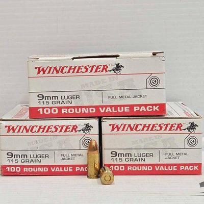 #3030 • NEW!!! (300) Rounds of Winchester 9mm Luger Ammo
