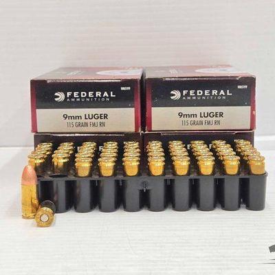 #3032 • NEW!!! (200) Rounds of Federal 9mm Luger Ammo
