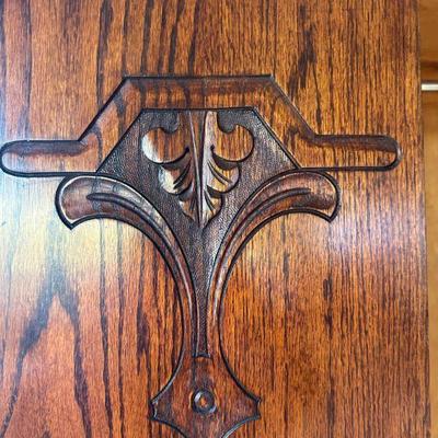 Antique hand carved oak wardrobe armoire jpg2