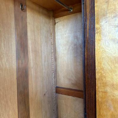 Antique hand carved oak wardrobe armoire3 jpg