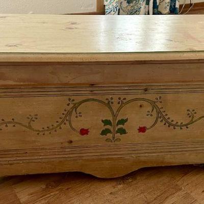 Lane cedar chest with painted flowers