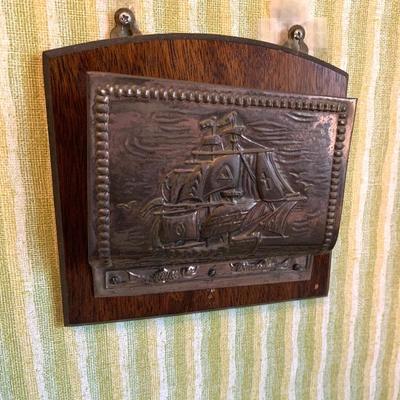 Brass wall pocket